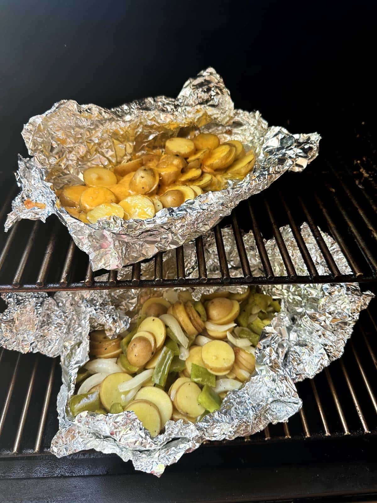 Smoked potatoes on the smoker