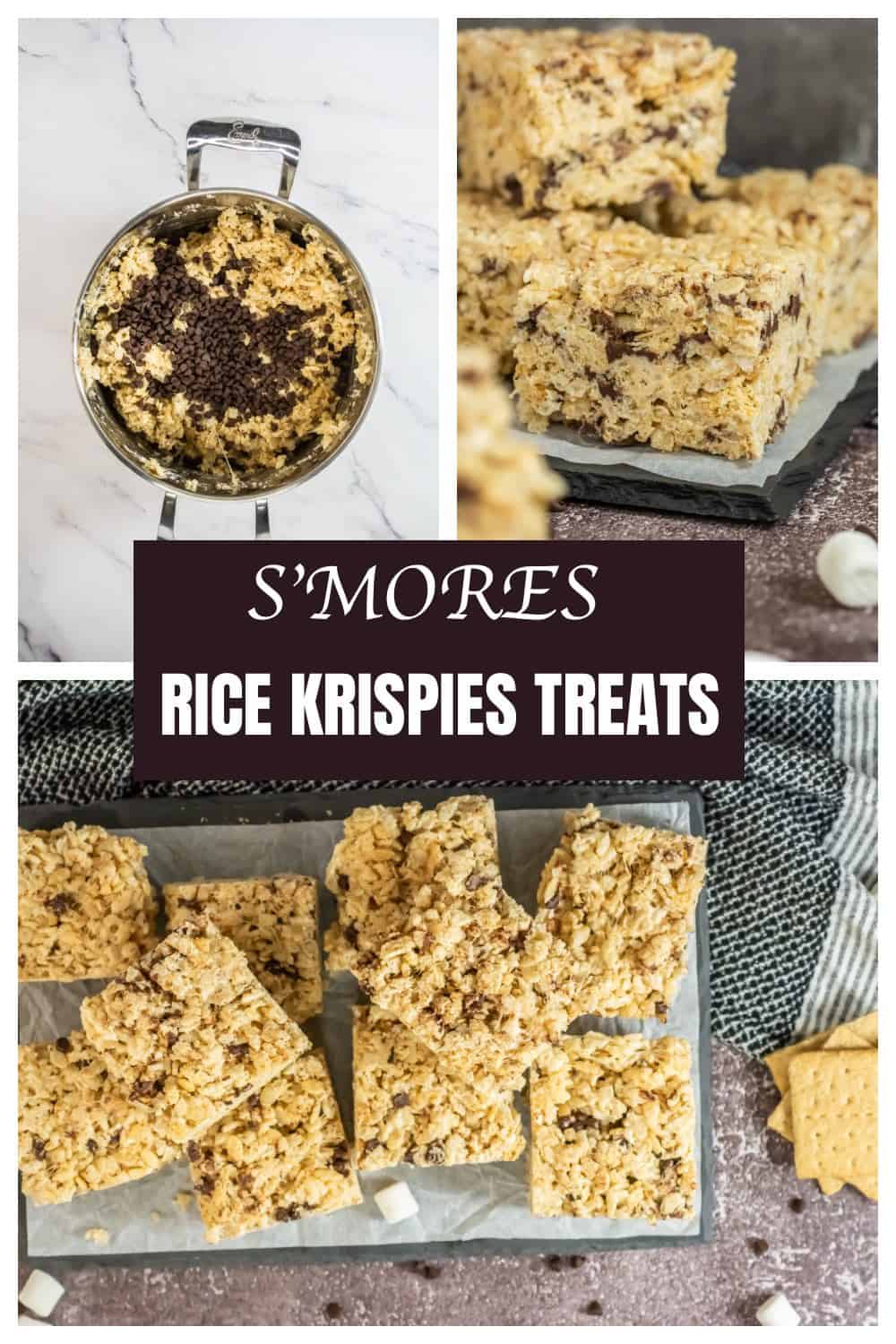 S'mores Rice Krispies treats collage 