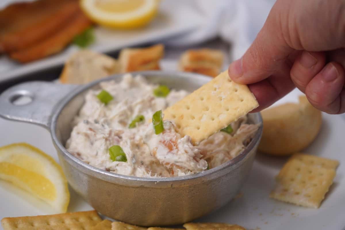 trout dip on cracker