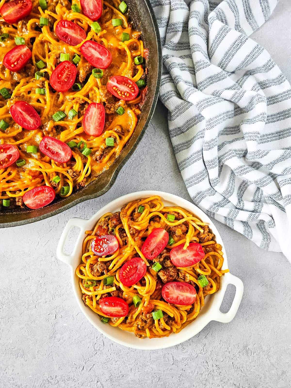 Skillet Taco Spaghetti Feature