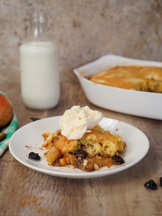 cobbler with ice cream served