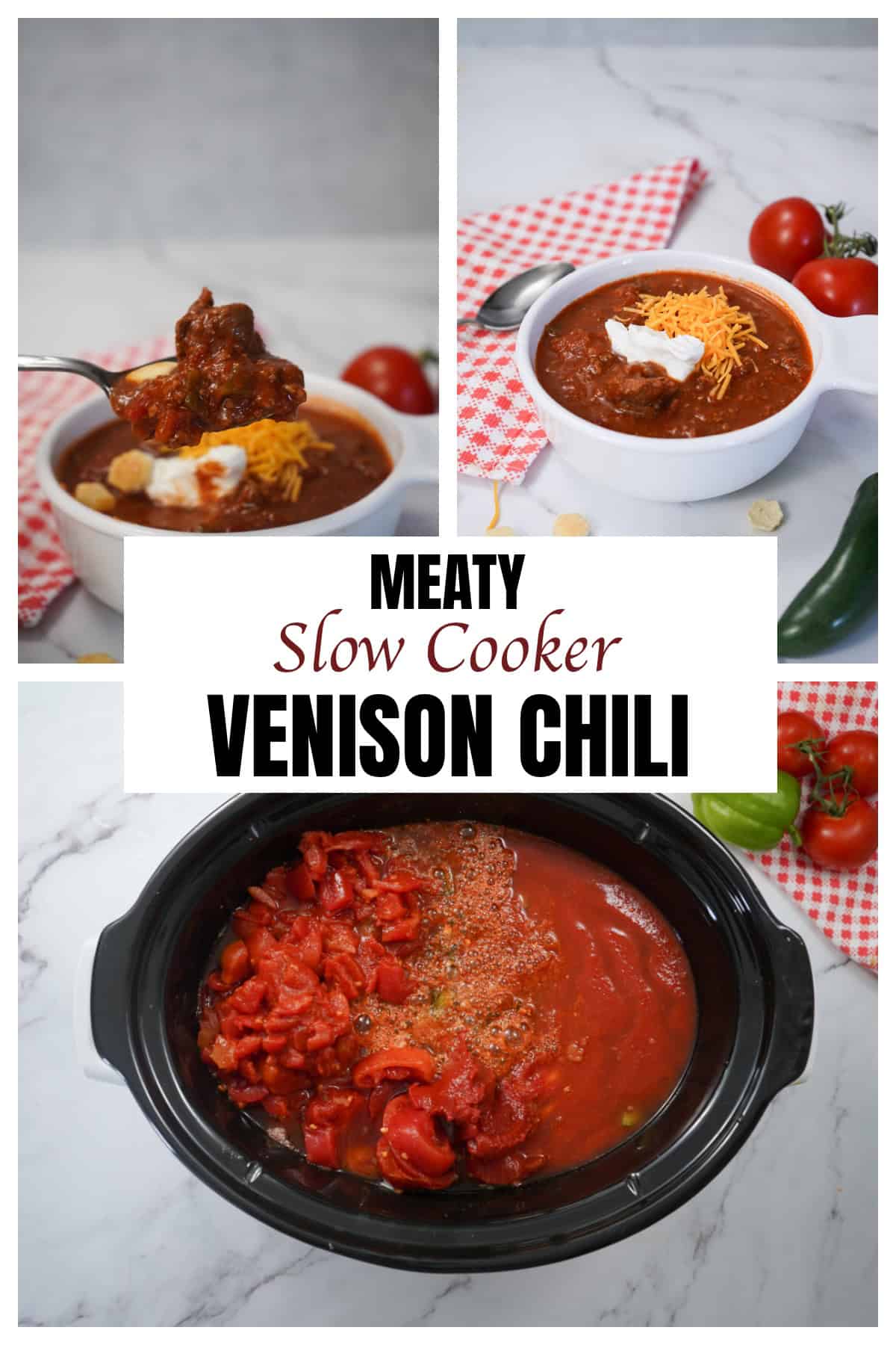 Venison chili collage