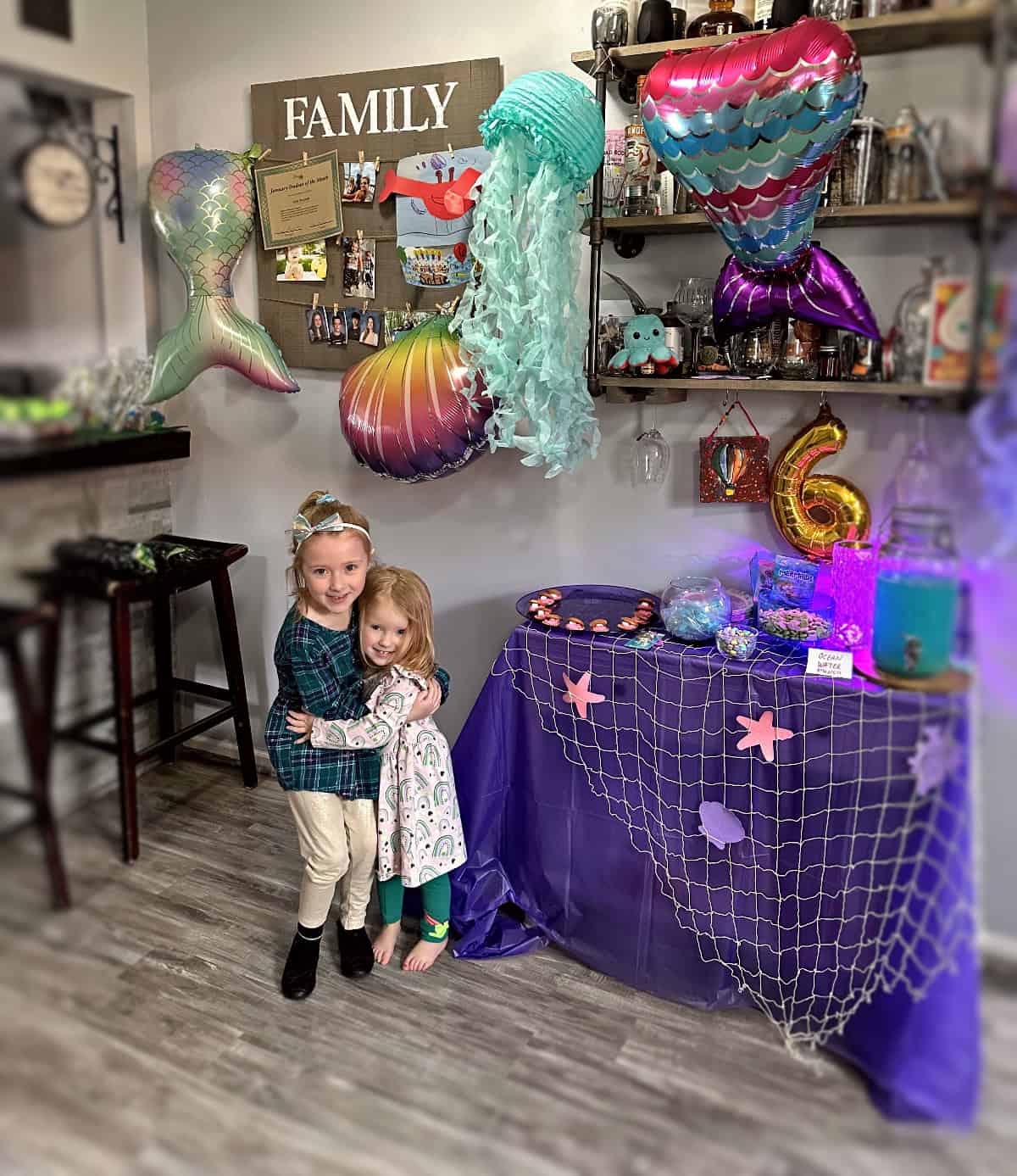 Girls at mermaid birthday party