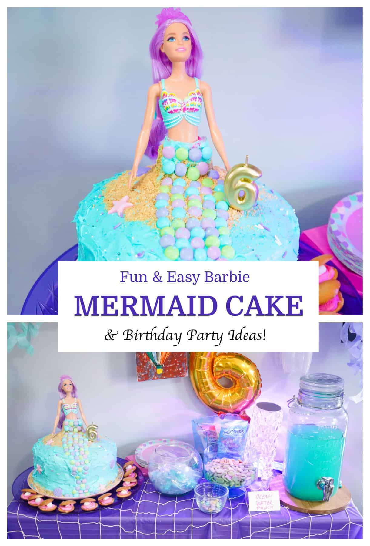 Mermaid Barbie cake pin