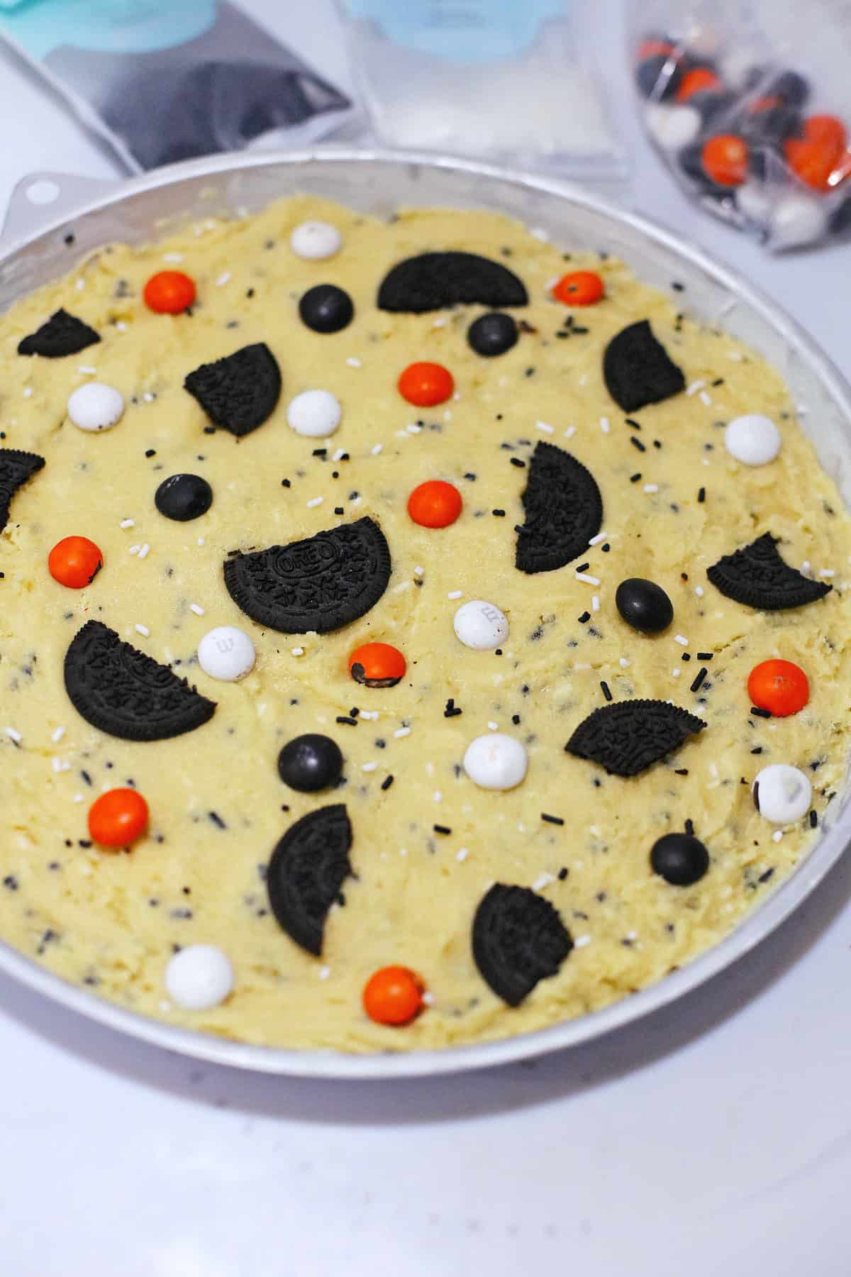 halloween cookie in pan