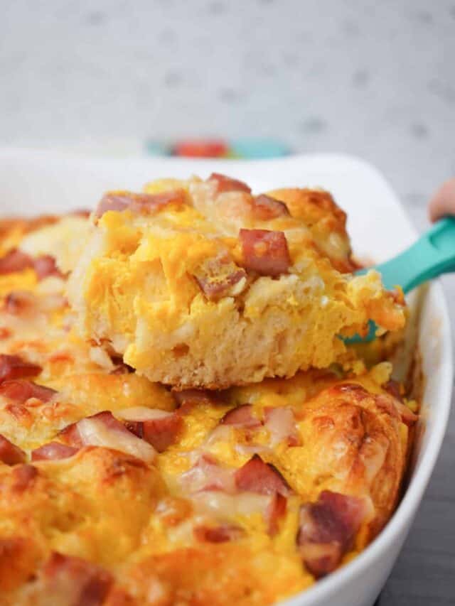 Ham & Swiss Biscuit Breakfast Bake