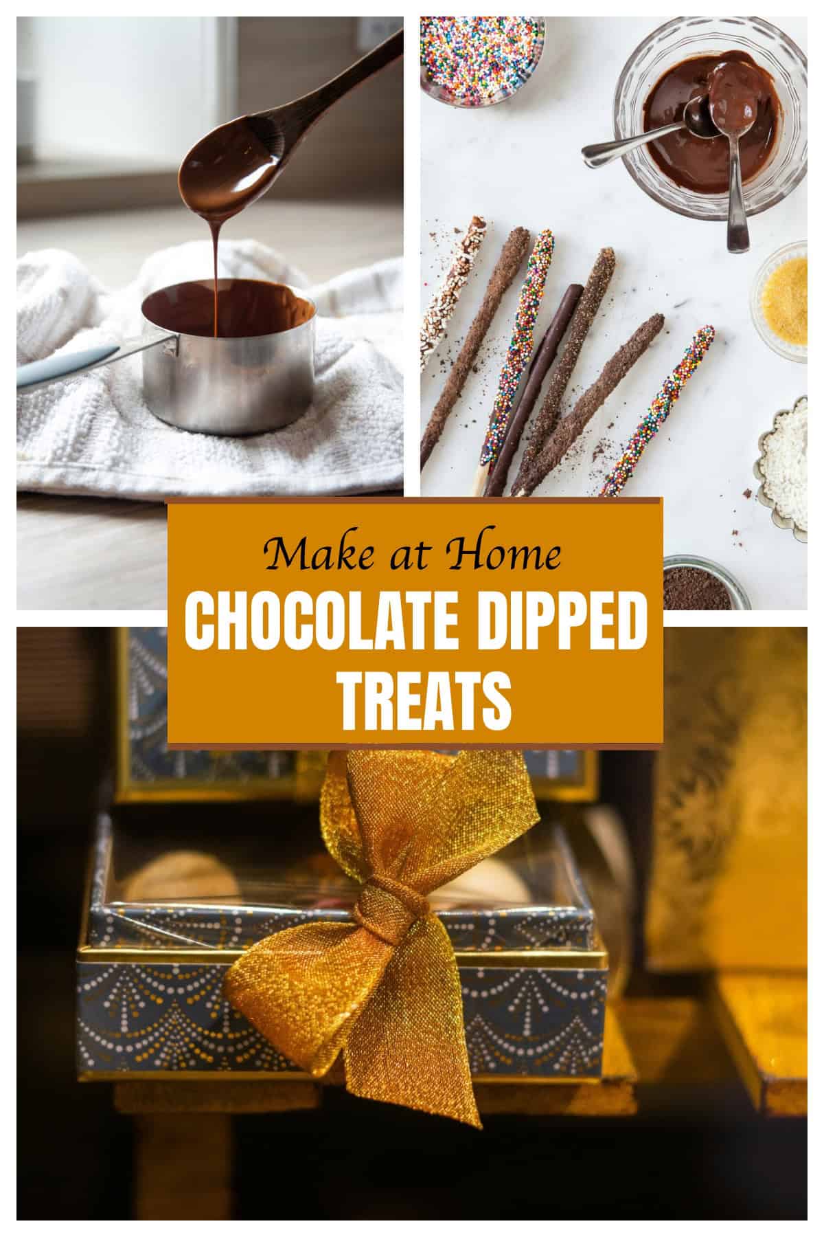 holiday dipped treats collage