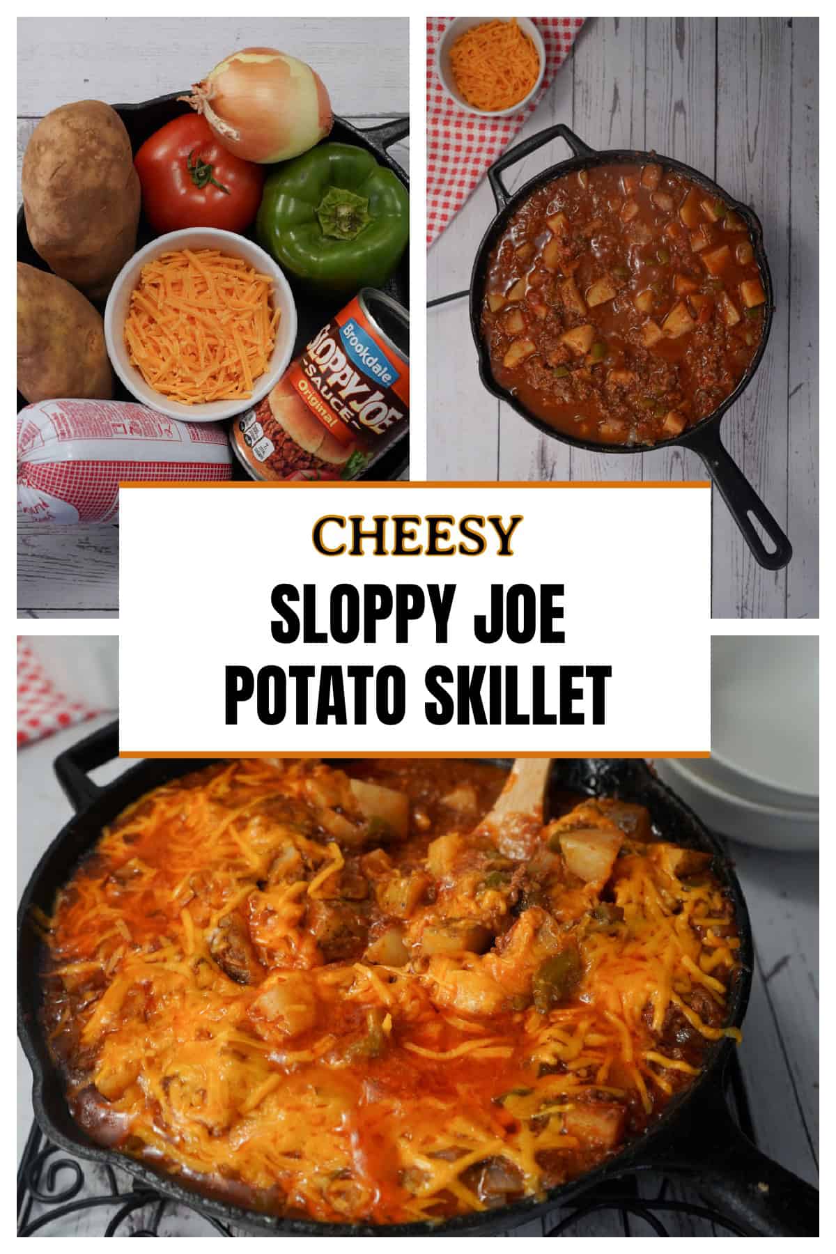 Cheesy Sloppy Joe Skillet Pinterest image 