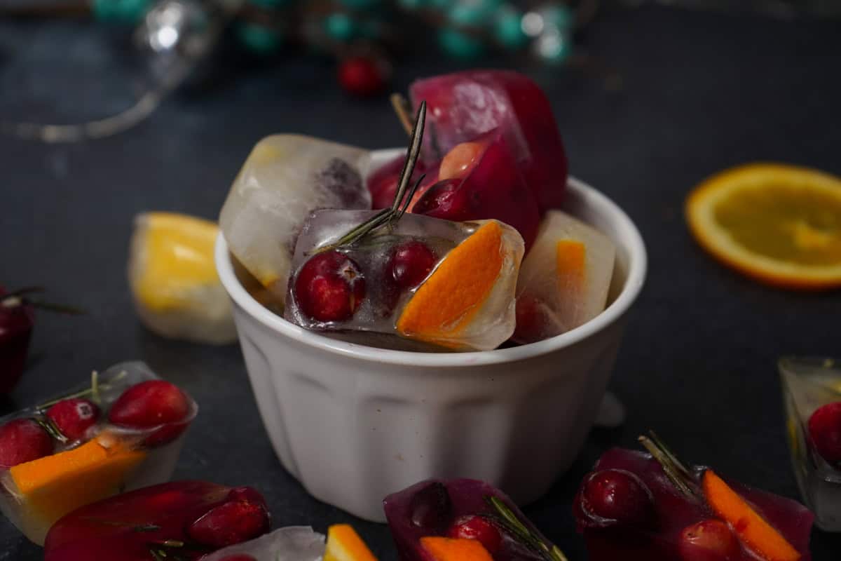 Cranberry Orange Ice Cubes