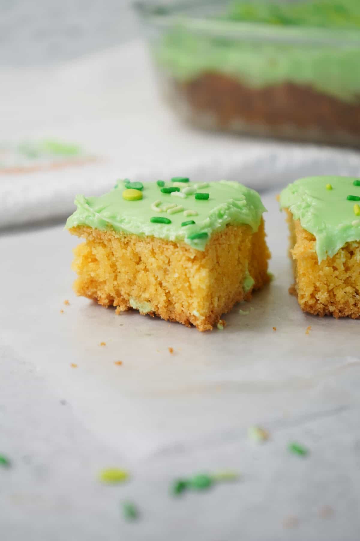 piece of sugar cookie bars