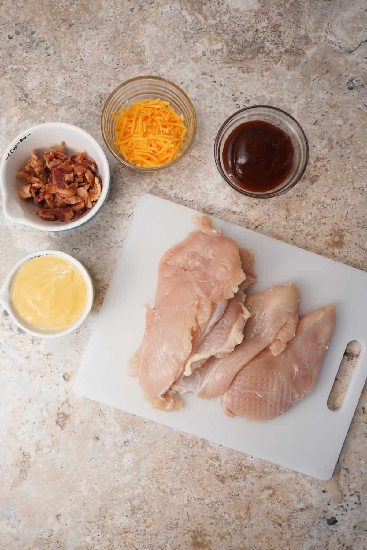 ingredients needed for cheesy bacon chicken