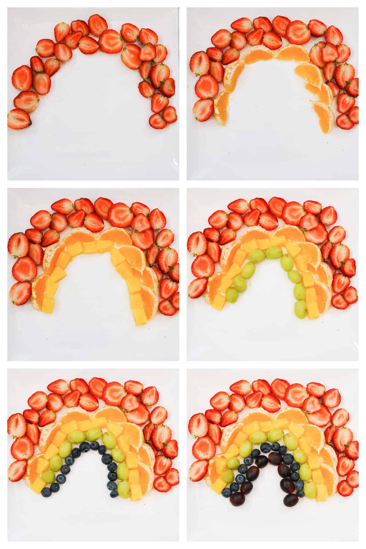 how to make rainbow fruit tray