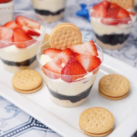Parfait cups with strawberries