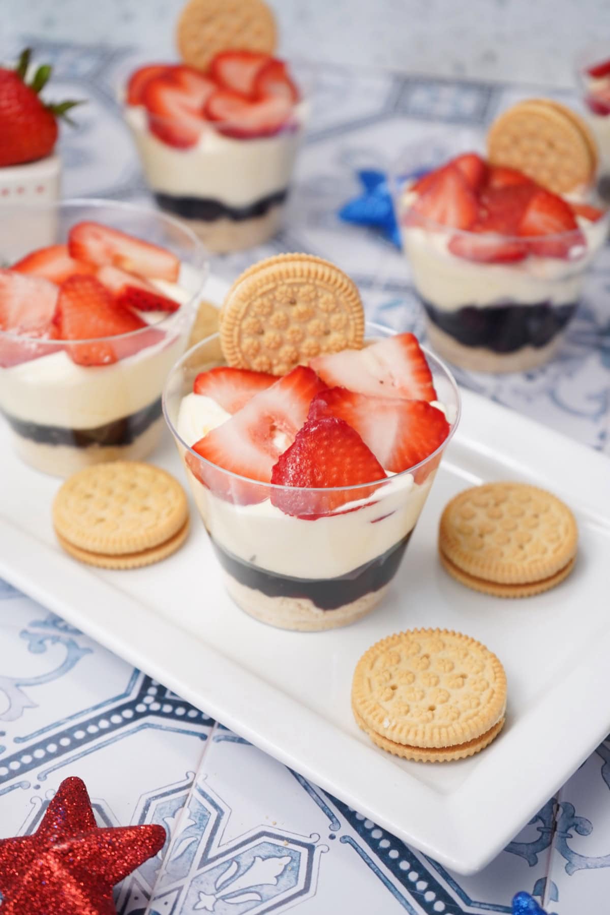 Parfait cups with strawberries