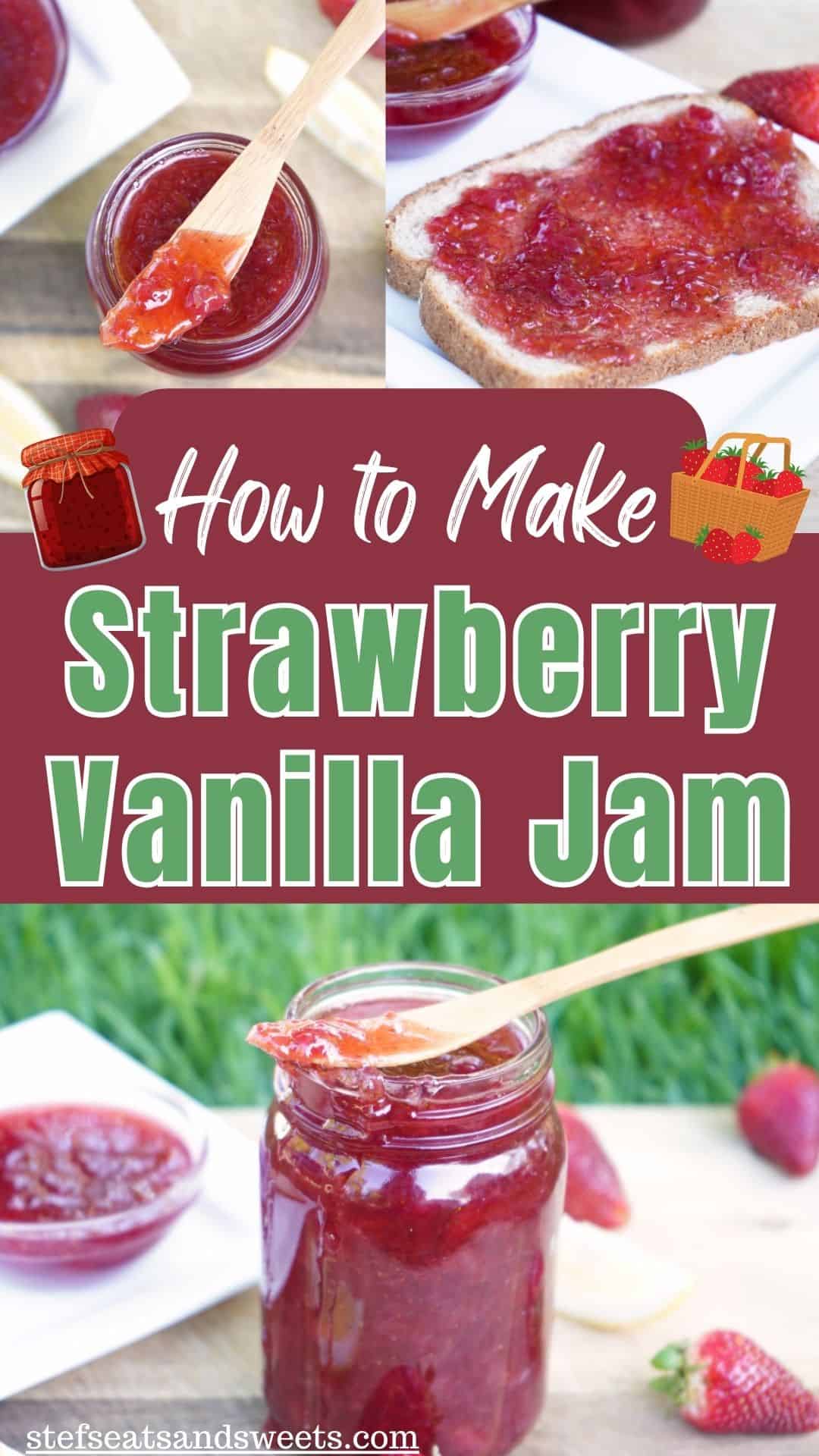 strawberry vanilla jam collage