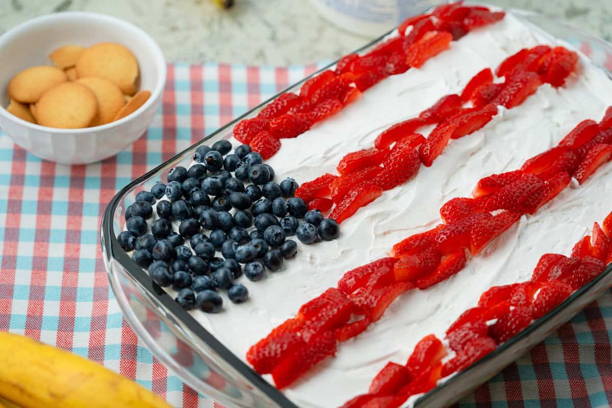American Flag banana cream pudding