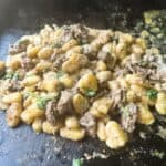 steak and gnocchi alfredo vertical
