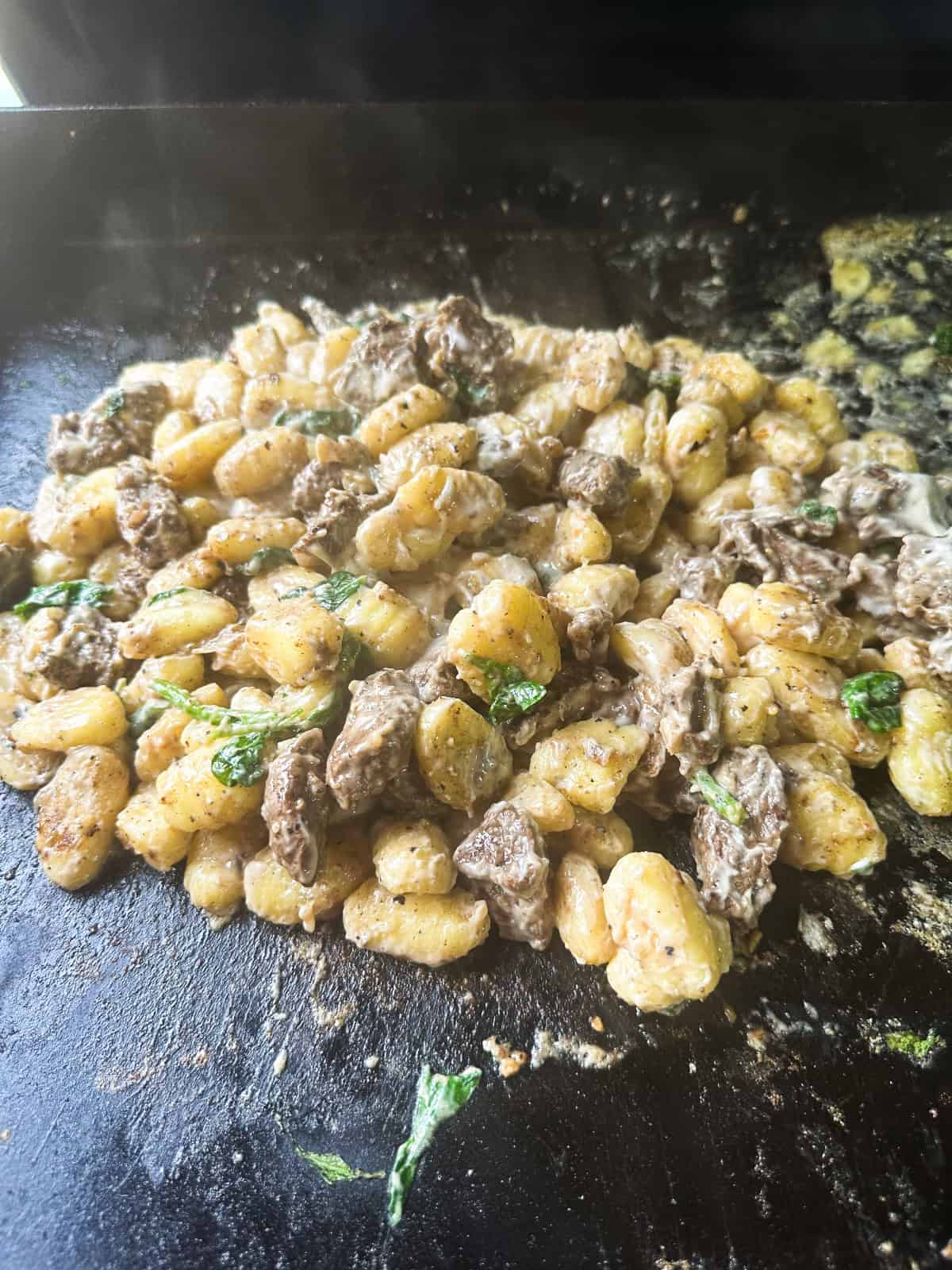 steak and gnocchi alfredo vertical