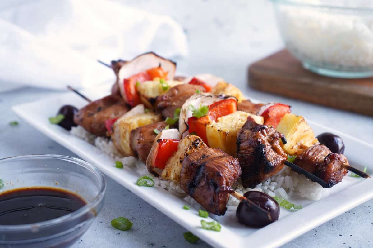 Cherry-aki Chicken skewers