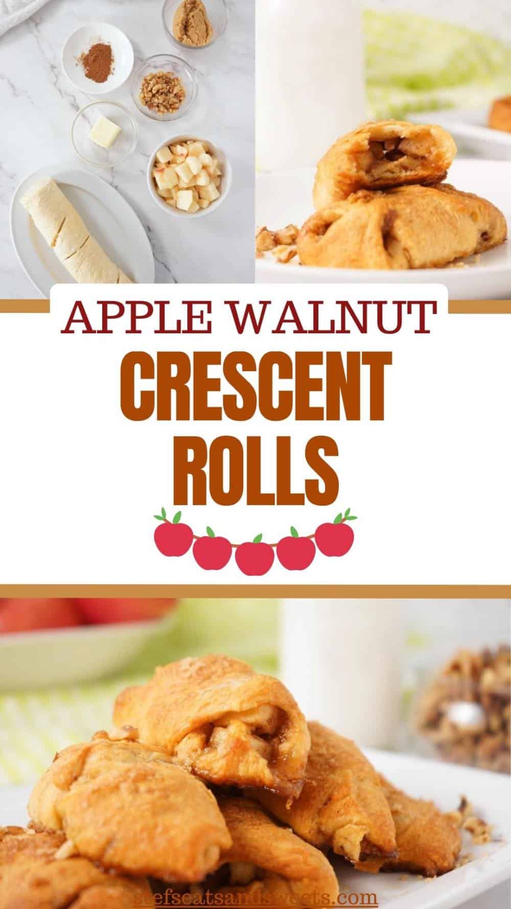Apple walnut crescent rolls pin