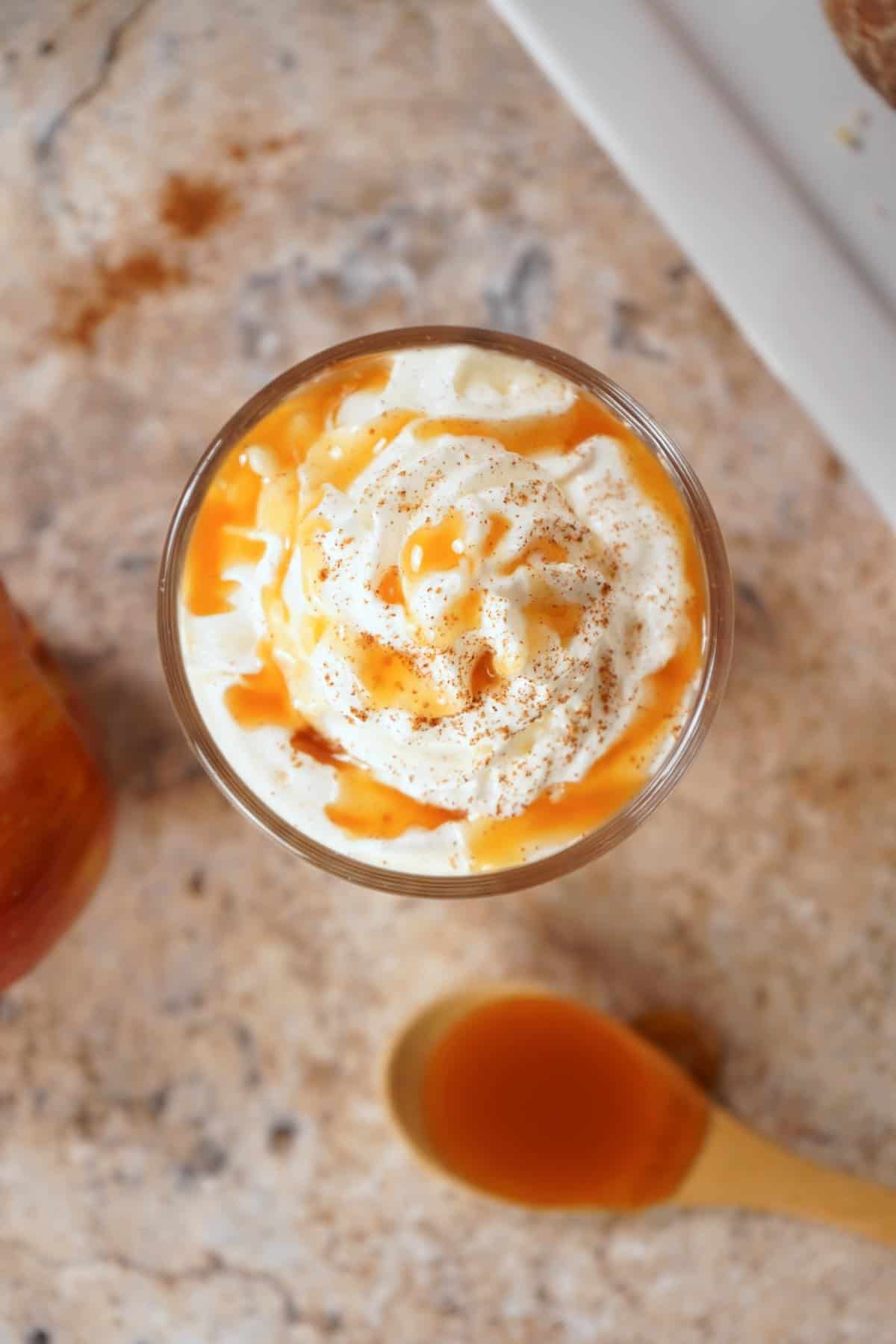 Bourbon Hot Cider with whipped cream