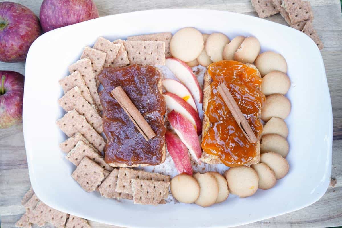 dessert smoked cream cheese with graham crackers from above