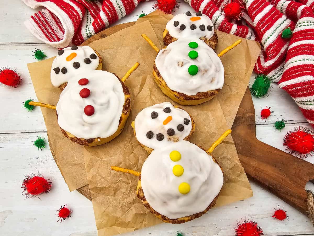 Snowman Cinnamon Rolls feature