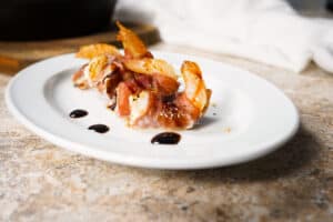 Stuffed shrimp on plate