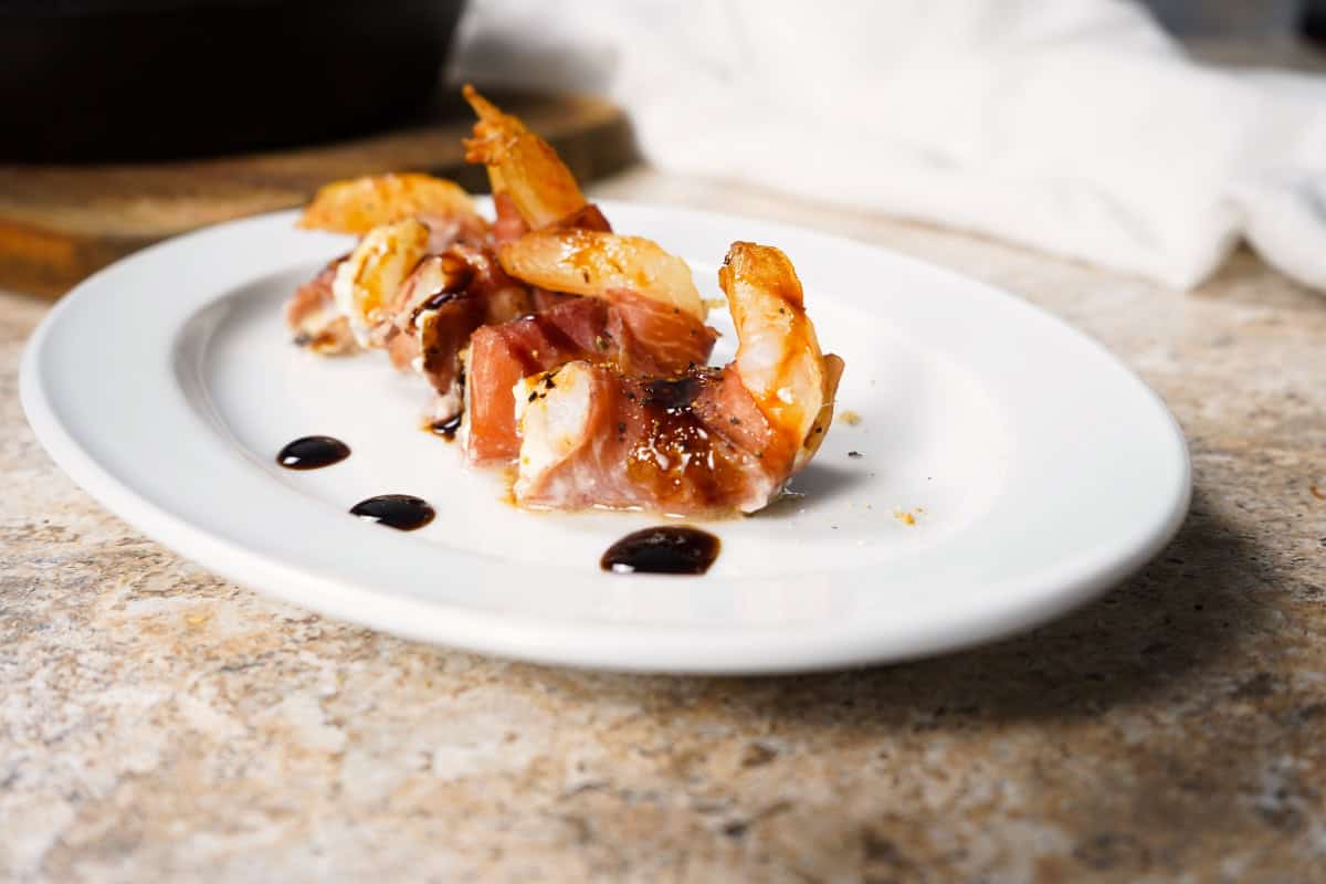 Stuffed shrimp on plate