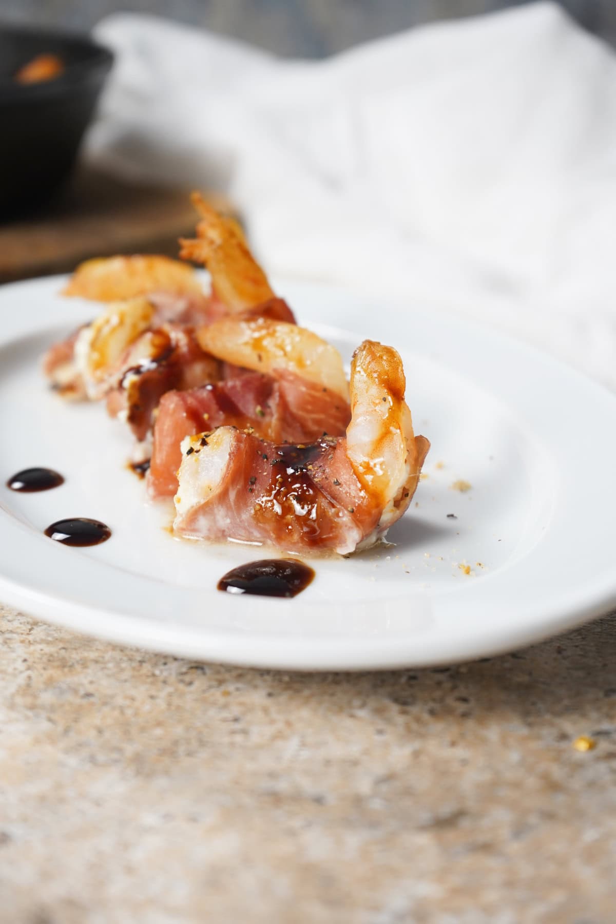 stuffed shrimp on plate vertical
