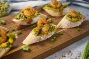 Easy Chili Shrimp & Guacamole Toast