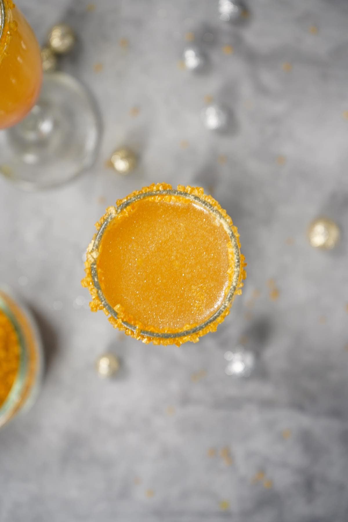 Golden Champagne with shimmering sparkles