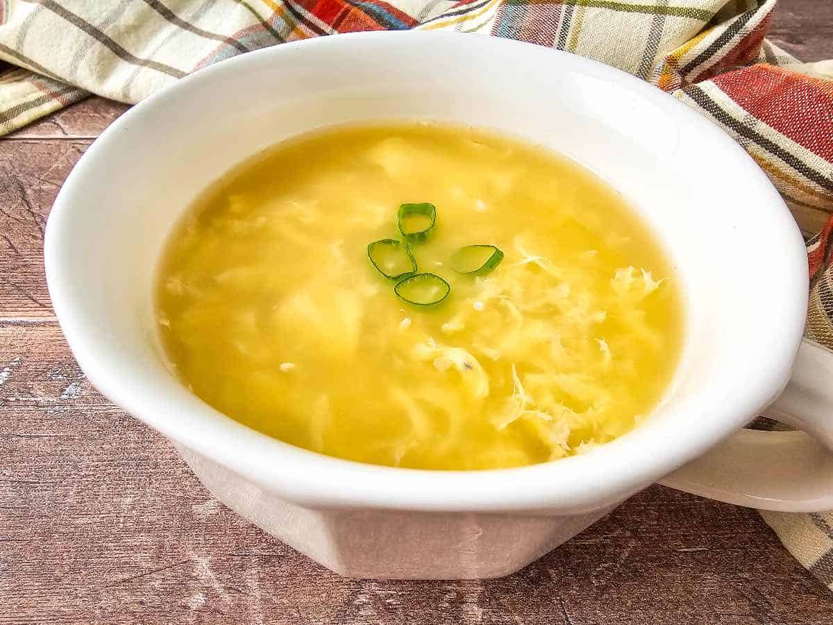 Egg Drop Soup in white bowl