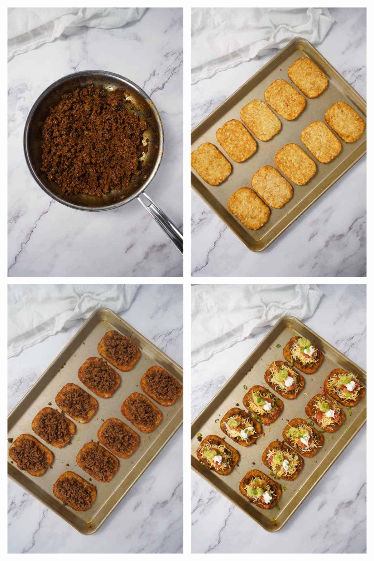 how to make these loaded hash browns step by step 