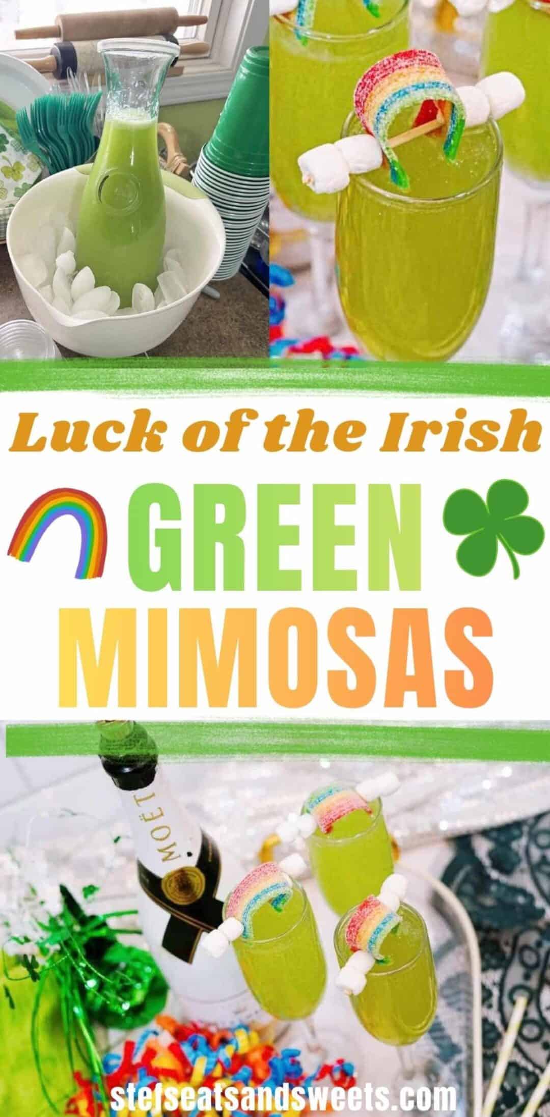 Luck of the Irish Green Mimosas - Stef's Eats and Sweets