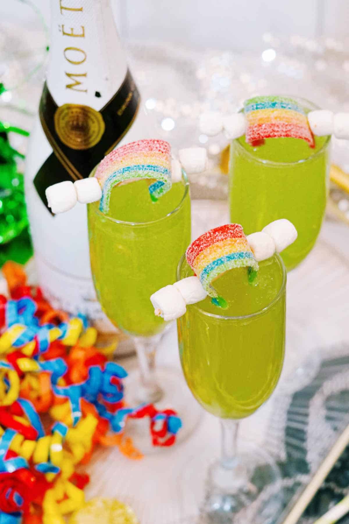 Rainbow candy over mimosa 