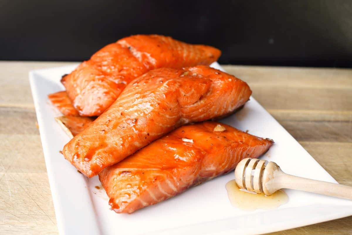 Simply Smoked Salmon with hot honey garlic glaze