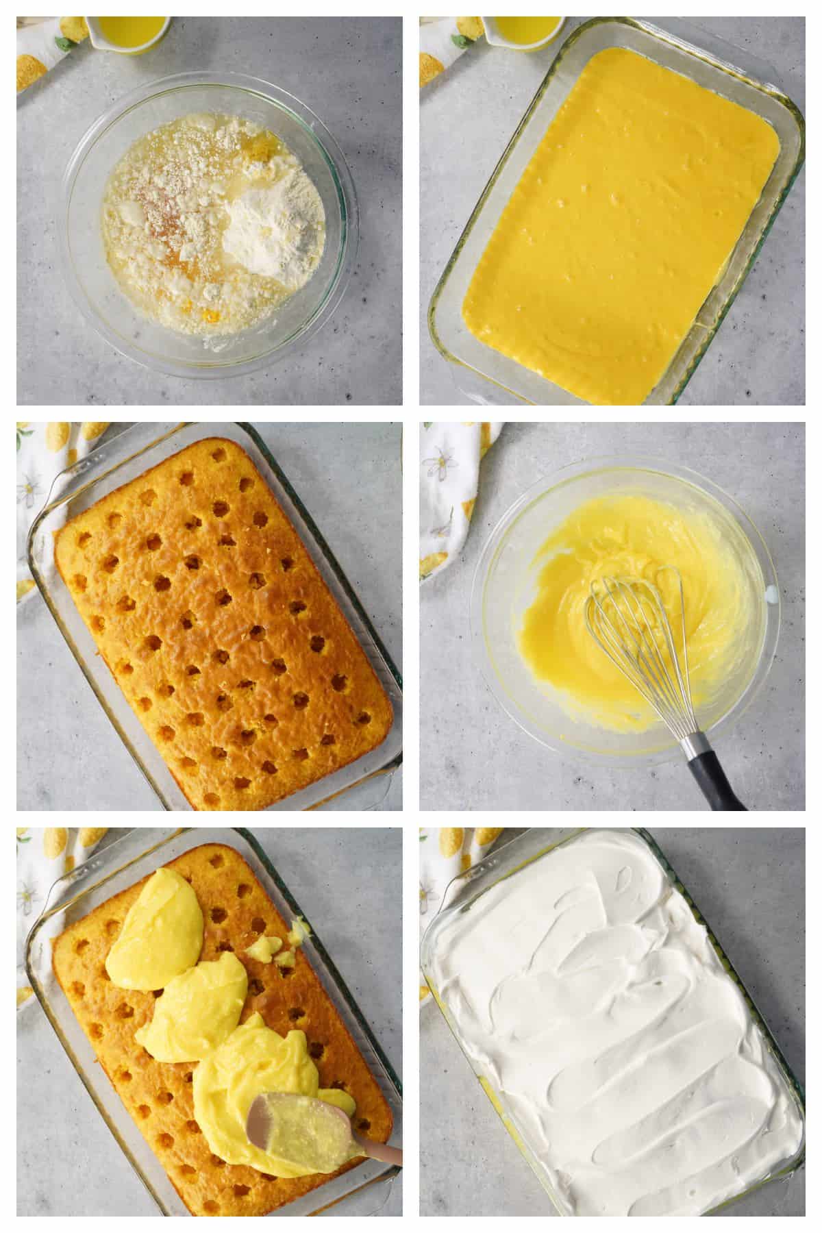 how to make a limoncello poke cake step by step