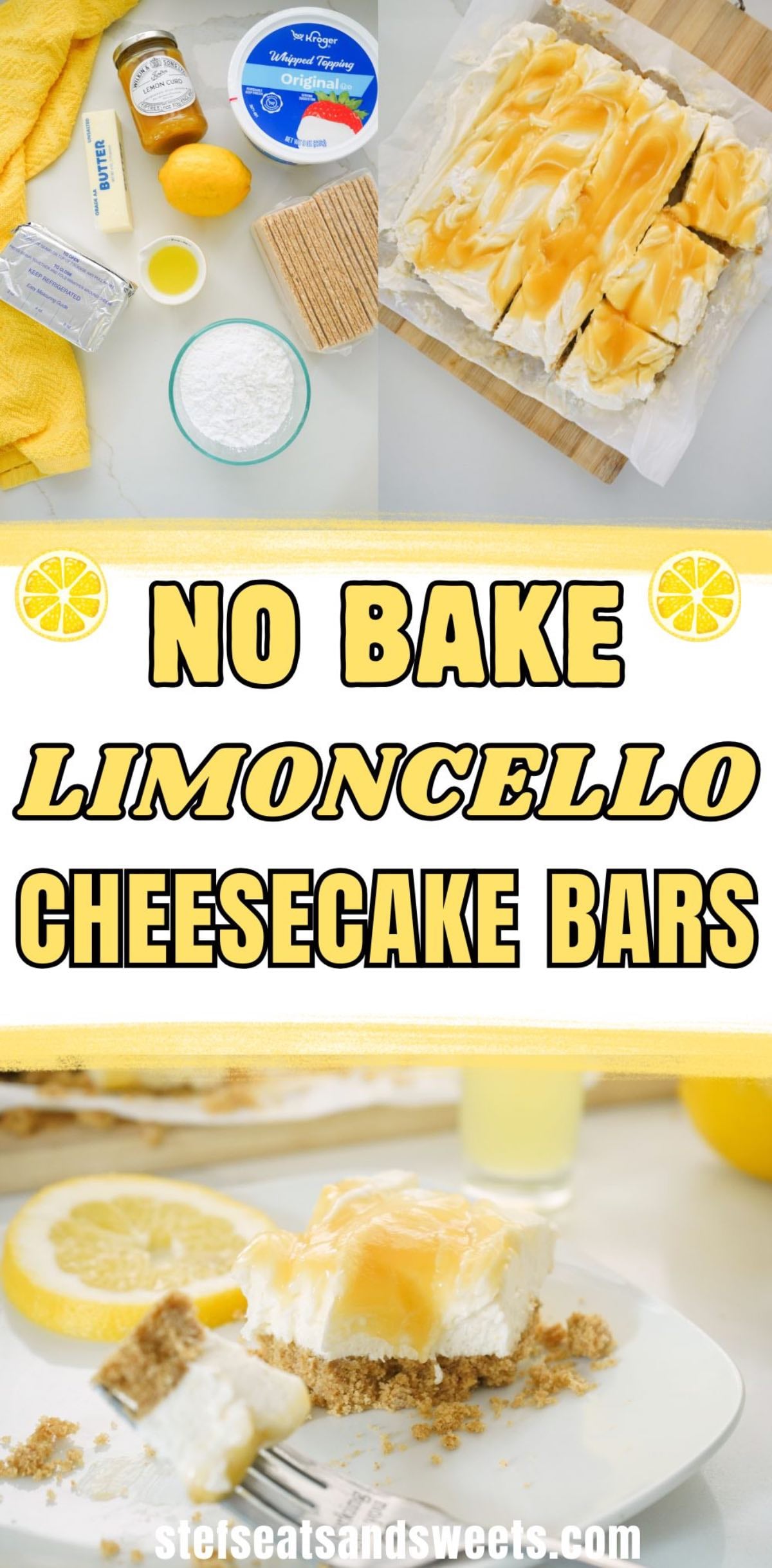 limoncello cheesecake bars pin
