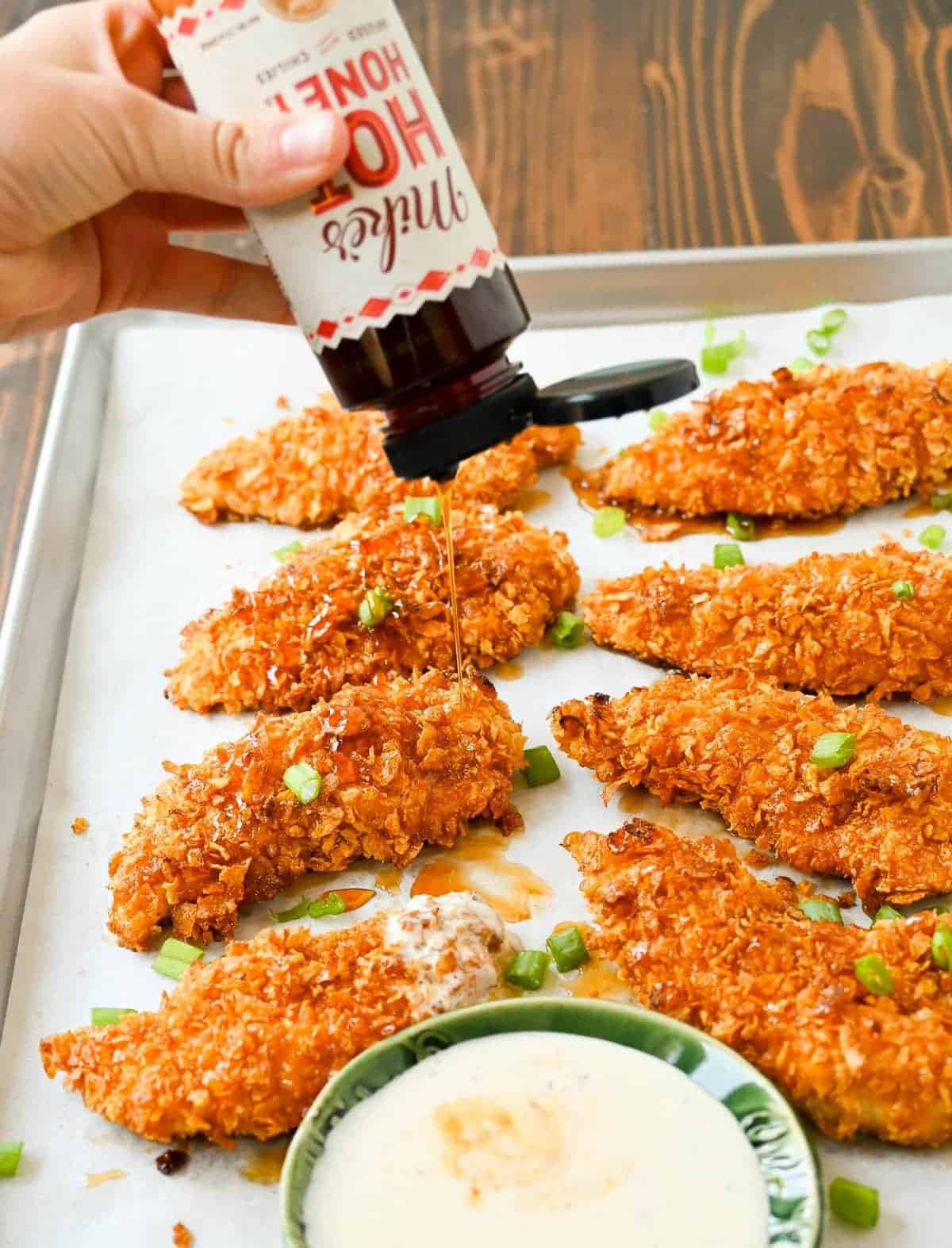 Crispy baked hot honey chicken