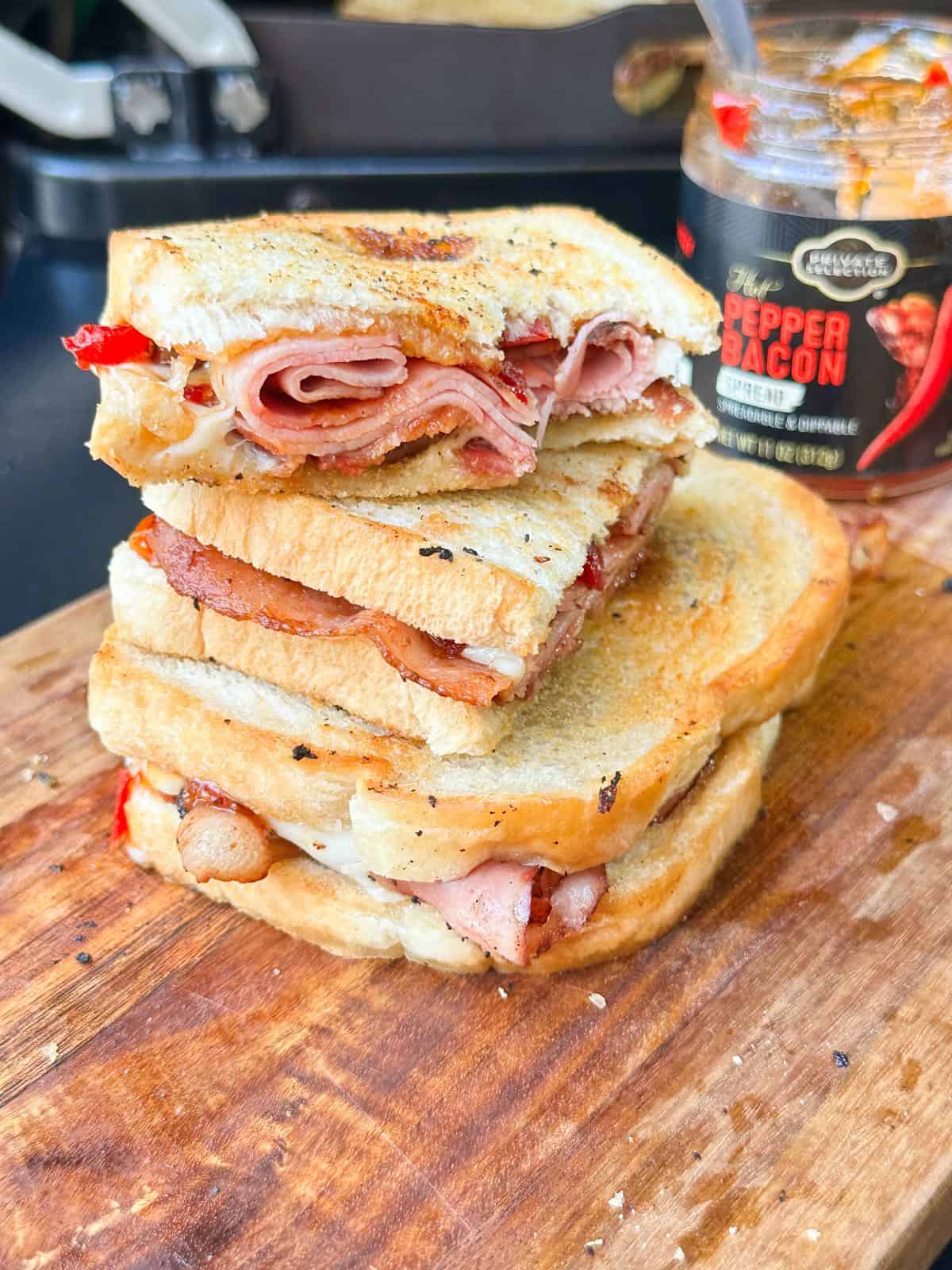 bacon jam sandwiches feature stacked