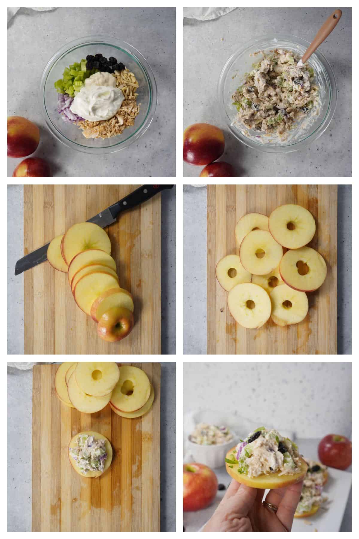 how to make apple slices with chicken salad