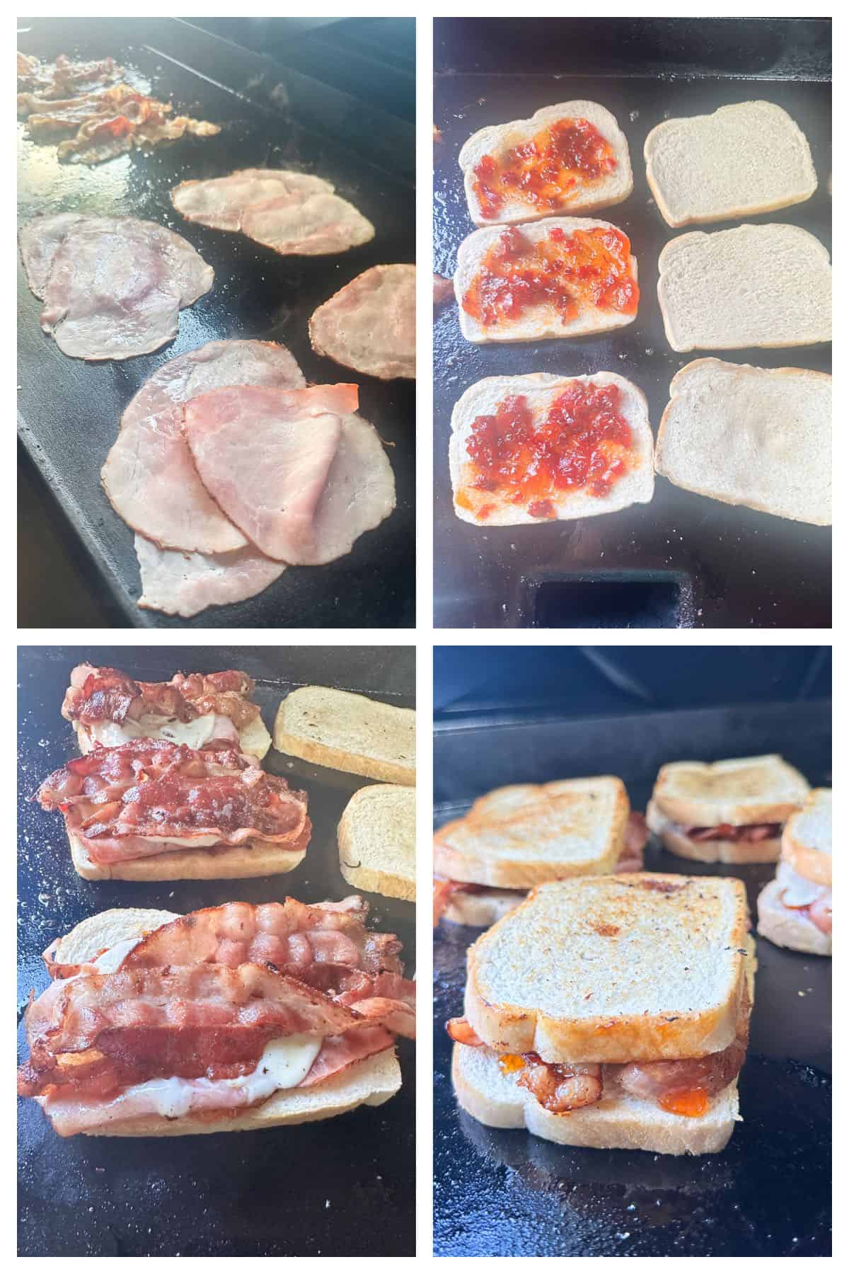 How to make bacon jam sandwiches on the flat top step by step photos. 