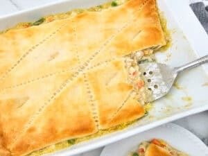 Chicken Pot Pie Casserole with Crescent Rolls