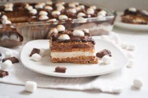 S’mores Éclair Cake with Marshmallow Cheesecake Filling