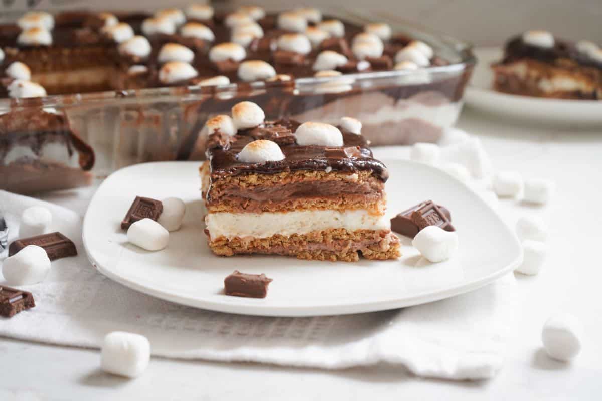 Smores Eclair Cake feature
