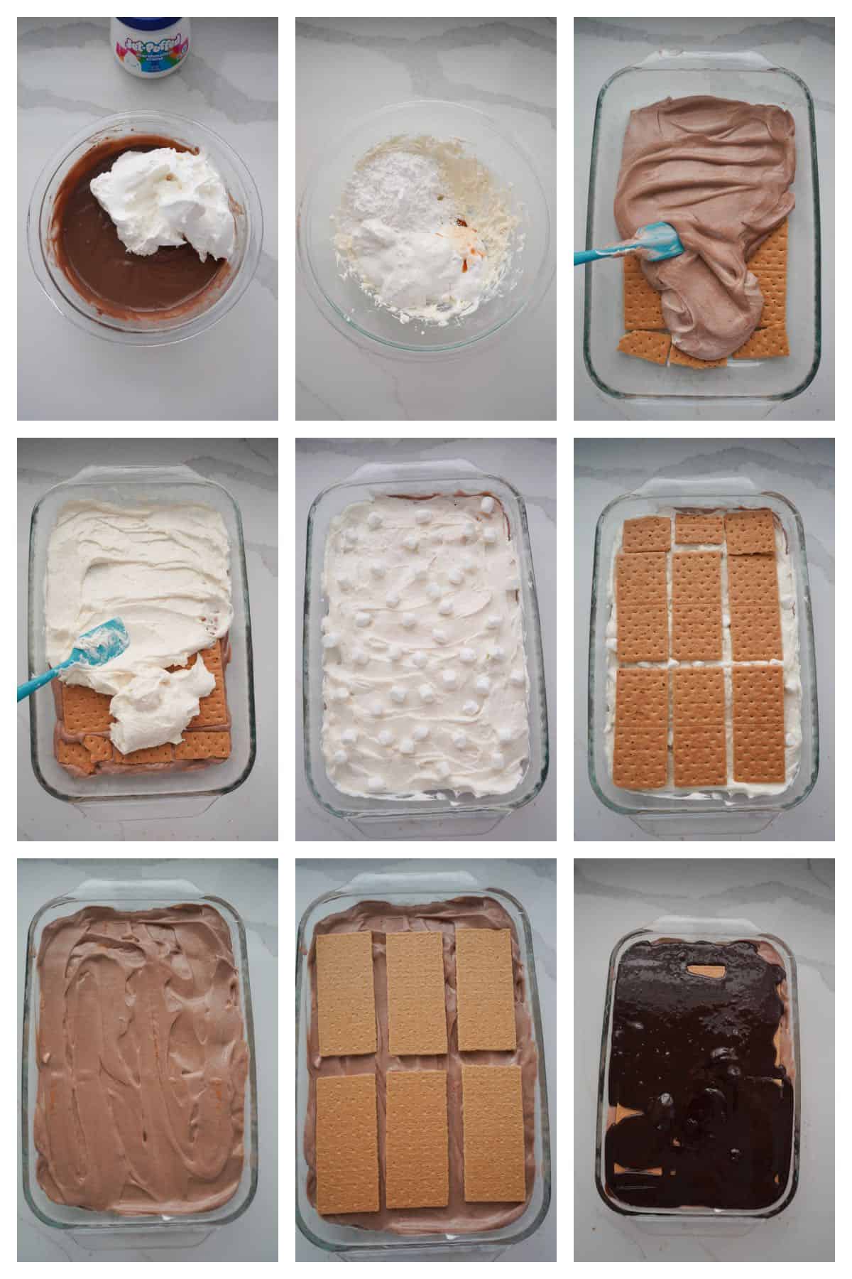 how to make smores eclair cake.