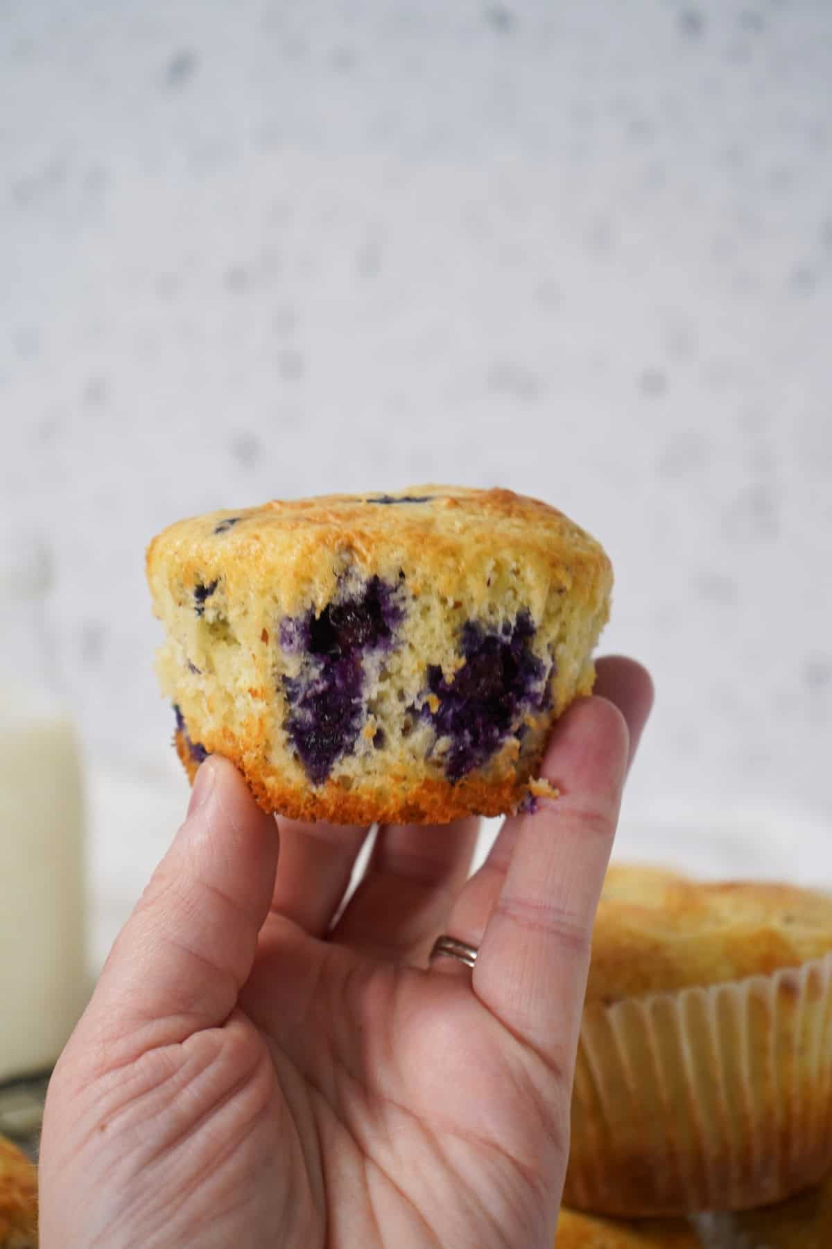 Blueberry Muffins in hand