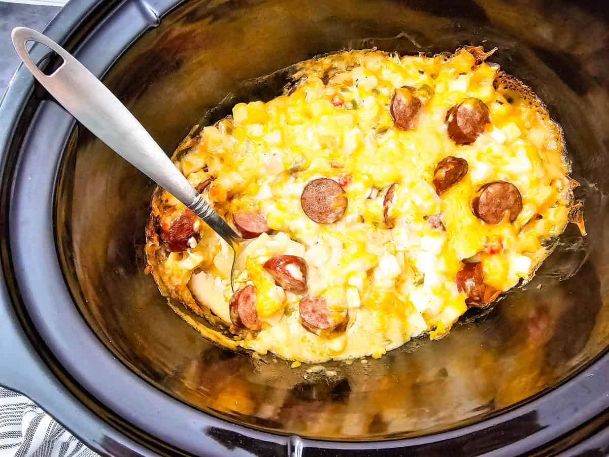 Sausage and potato casserole in the slow cooker